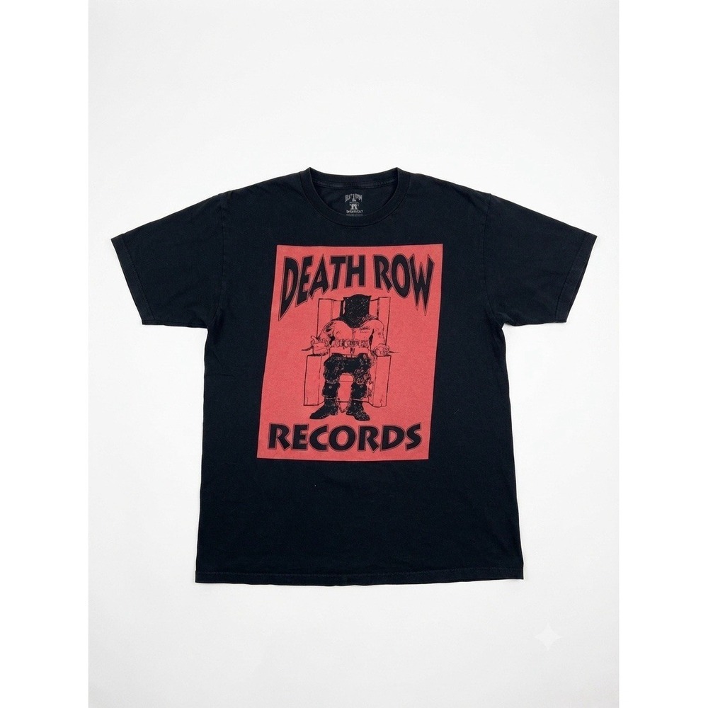 Death Row Records Graphic T-Shirt Men's Large Black Hip Hop Music Tee